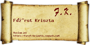 Fürst Kriszta névjegykártya